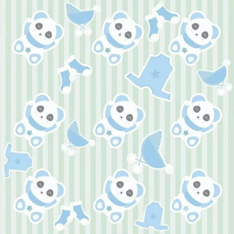 Papel de Parede Infantil Ursinho Menino Estampa Azul Casah