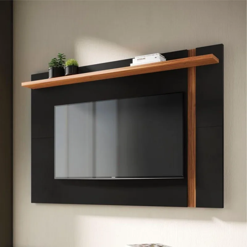Painel Para Tv Regulável Mills Preto Noce - Colibri - Móveis