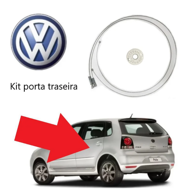 Kit Reparo Máquina De Vidro Elétrico Polo 2003/11 Traseiro