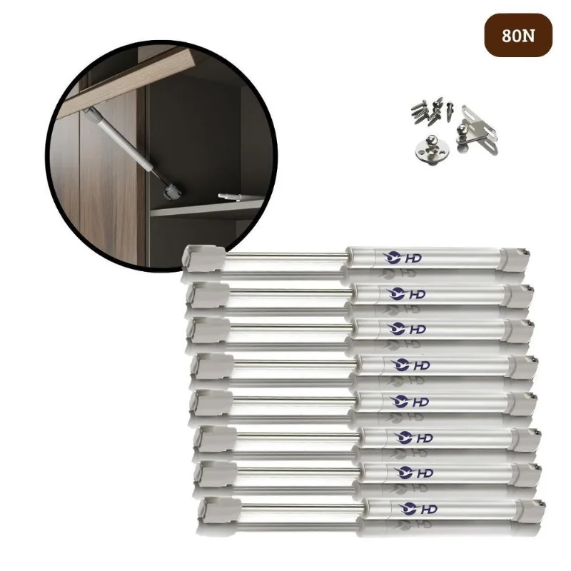 Kit 8 Pistão À Gás Com Amortecedor Para Armário Cozinha 80n