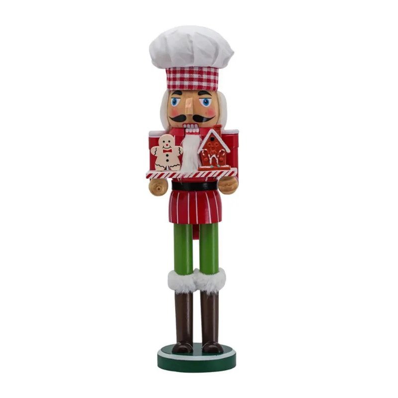Quebra Nozes Decoração de Natal Soldadinho Madeira 38cm