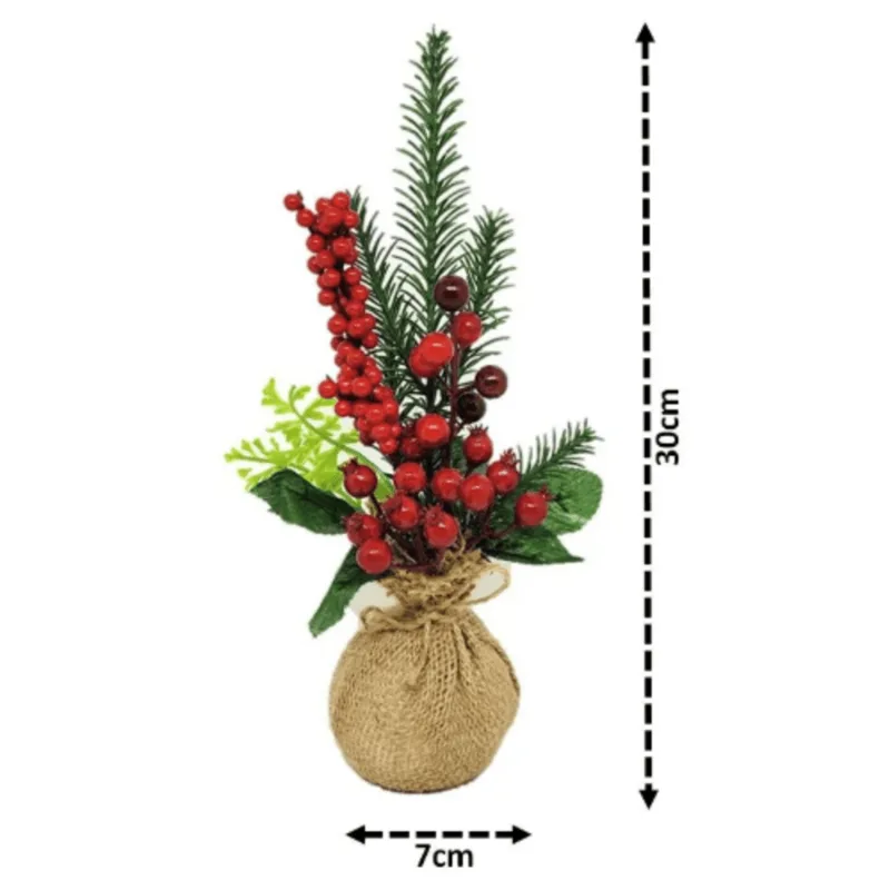 ENFEITE NATAL SACO GALHO RUSTICO 28CM