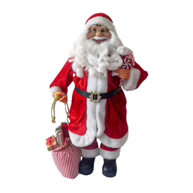 Papai Noel Tradicional Vermelho com saco de Presente 45cm