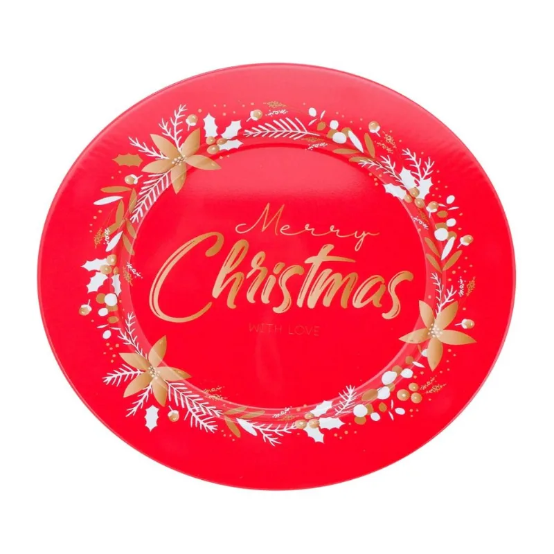 Sousplat Vermelho Natal Metal Decor D23 33cm