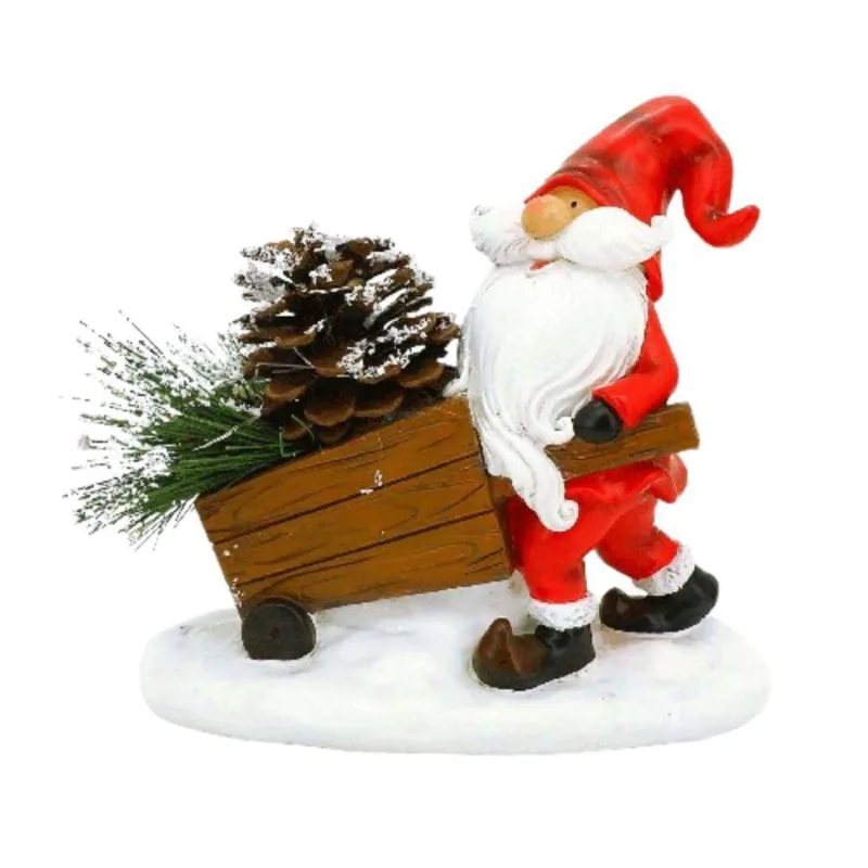 Decoração Papai Noel Com Carroça 14 Cm Magizi Unic Colorido