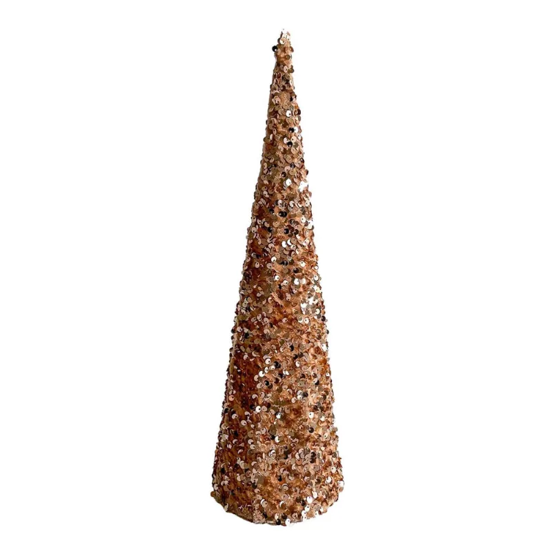 Arvore Cone Aramada Luxuosa Dourada Natalina 40 cm