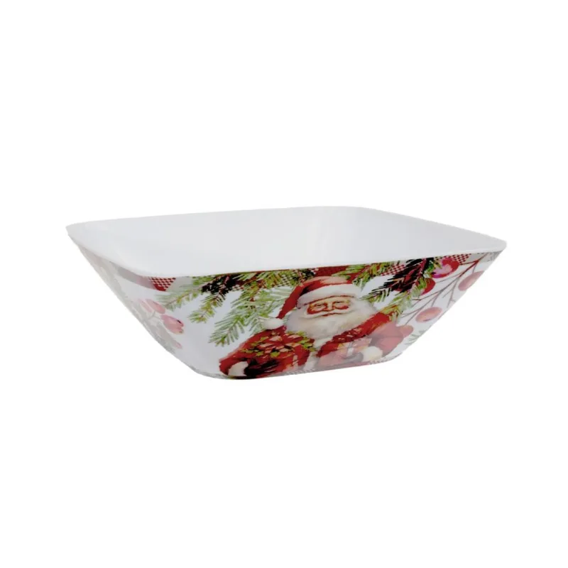 Saladeira Quadrada Melamine Natal 15cm