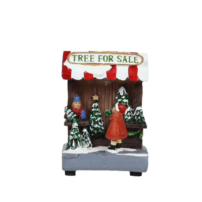 Vila Natalina Cenário Loja Árvore de Natal 10cm