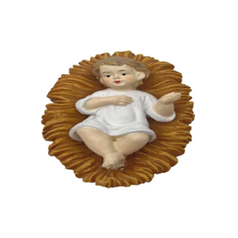 Menino Jesus Manjedoura Poliresina 13,5x7x6,2cm