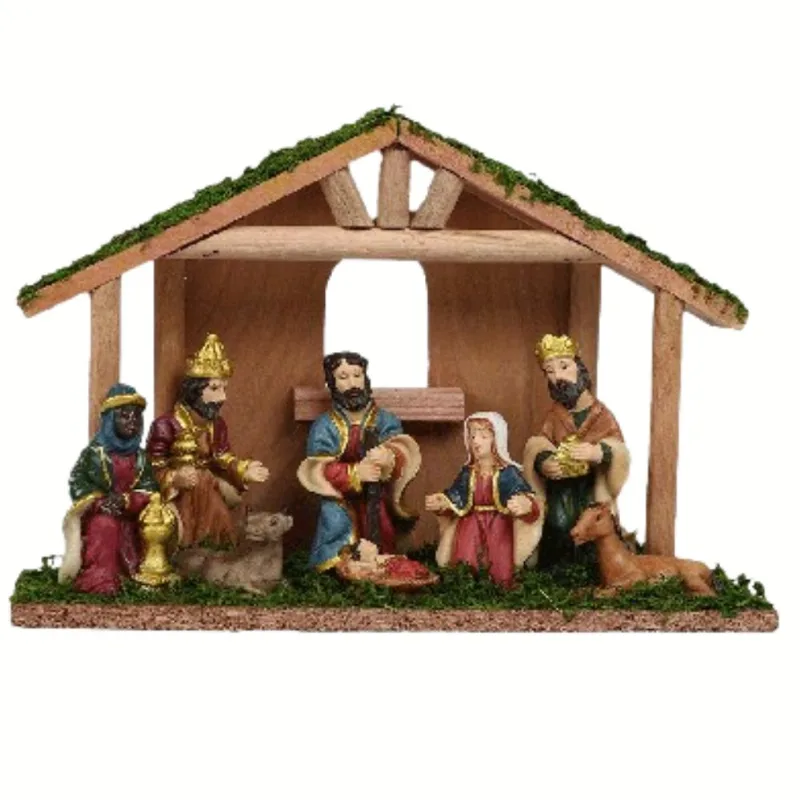 Imagem Presepio Sagrada Família 8 Figuras 25x17 Cm Natal