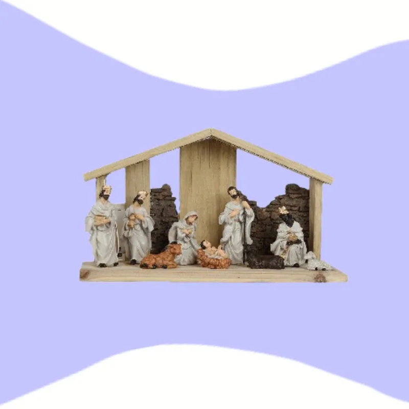 Imagem Presepio Sagrada Família 8 Figuras 25x17 Cm Natal
