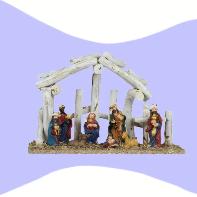 Imagem Presepio Sagrada Família 8 Figuras 25x17 Cm Natal