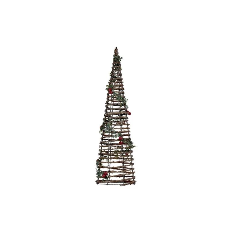 Árvore Rústica Cone Natalina Rattan 50 cm