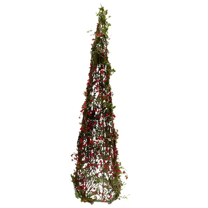 Árvore Cone Natalina Rústica com Berries 80CM