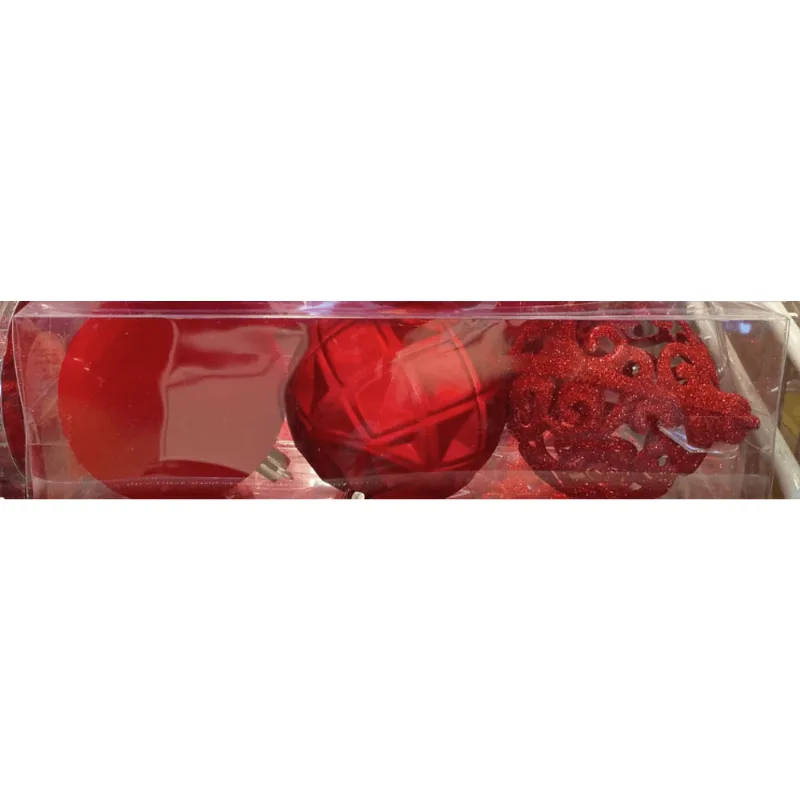 BOLA NATAL DECOR VERMELHA SORT 8CM