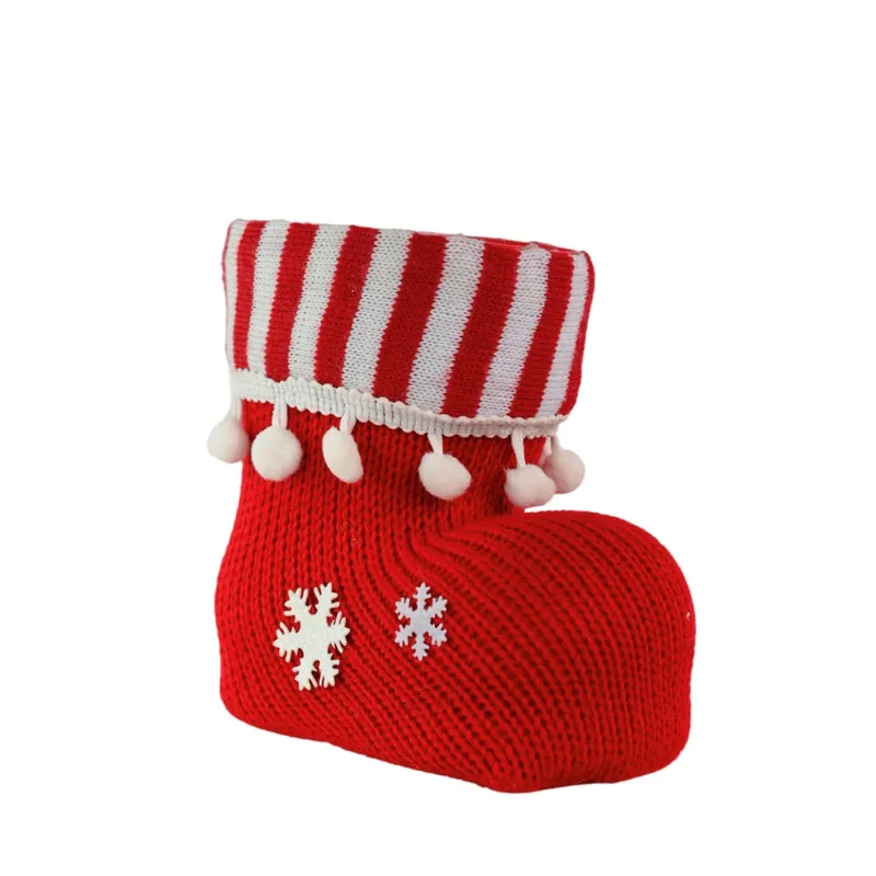 Enfeite para Árvore Botinha Natalina Com Flocos de Neve 14CM