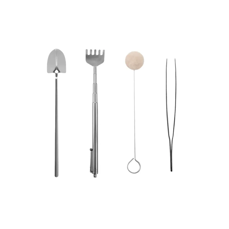 Ferramenta Jardinagem Inox Pa Ancinho Pinça Mini Jardim 4un - Yangzi - Utilidades Domesticas
