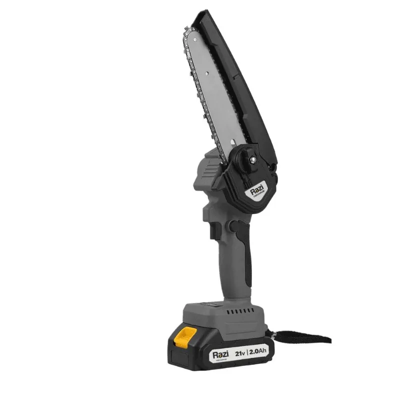 Mini Motossera Elétrica 6" Com Sabre 15,24mm 21V 1 Bateria 2.0Ah Razi