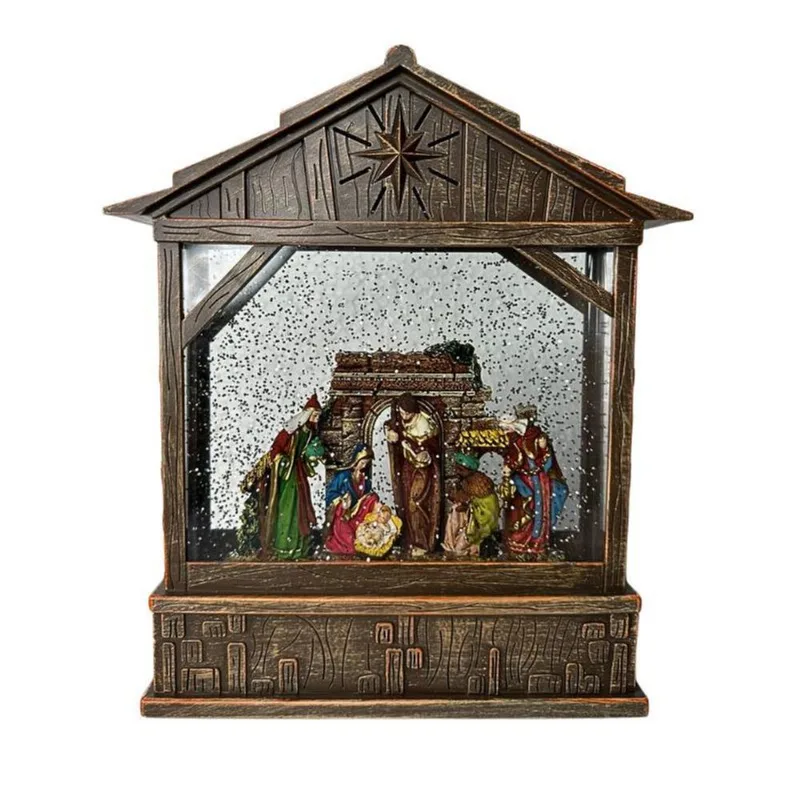 Laterna Presépio Musical E Led 22x25cm - Yangzi