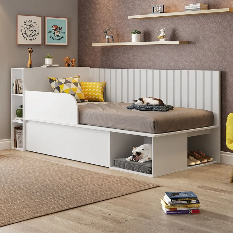 Cama Lollipop com Nichos e Espaço Pet - Branco