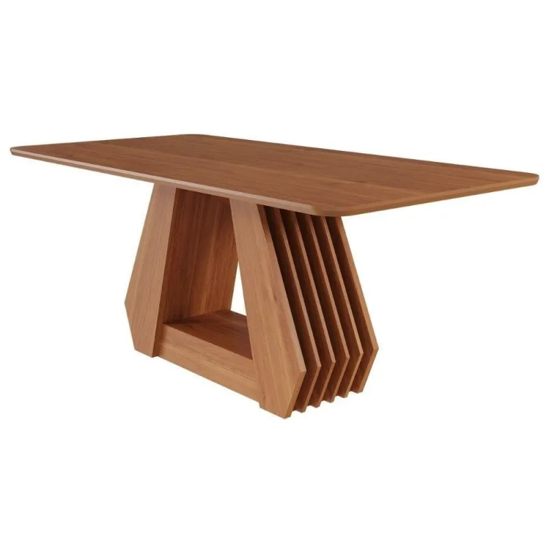 Mesa de Jantar Ágata 6 Lugares Retangular Mdf 180x90cm Marrom Cinamomo Milani Movelaria - OUTRAS