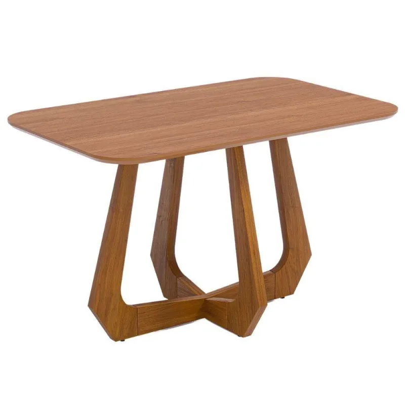 Mesa de Jantar Bromélia 4 Lugares Retangular Mdf 130x80cm Cinamomo Milani Movelaria - OUTRAS