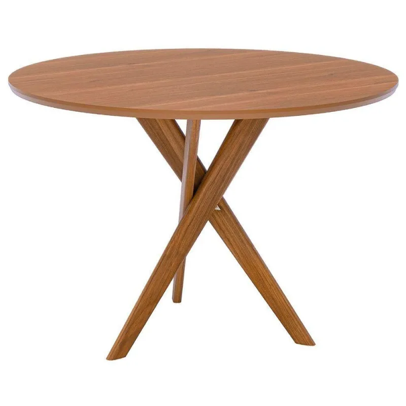 Mesa de Jantar Cacau 4 Lugares Redonda MDF 109CM Amadeirado - OUTRAS