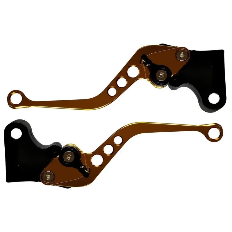 Manete Esportivo Atrox Moto Yamaha Factor E Fazer 125/150/250 - Lander 250 - Crosser 150 Freio À Disco Com Regulagem Dourado (M