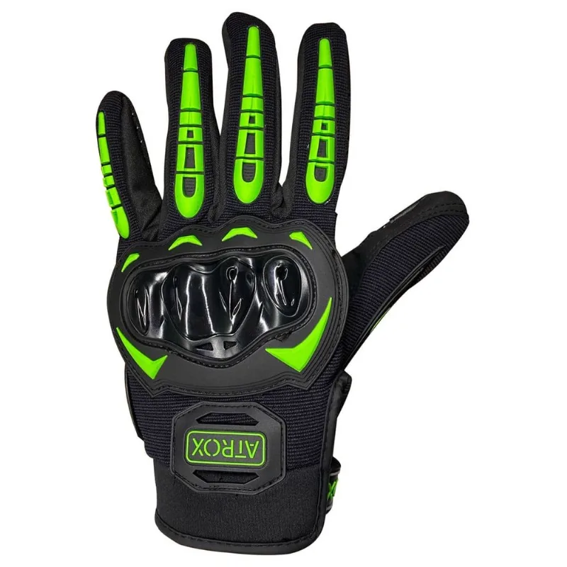 Luva Para Motociclista Atrox Simple Green Preto E Verde GG (MP)