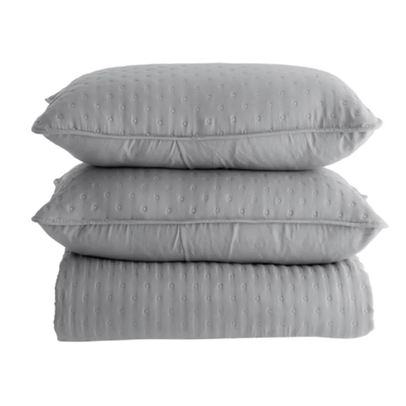 Kit Colcha Chamonix Cinza Queen BecaDecor