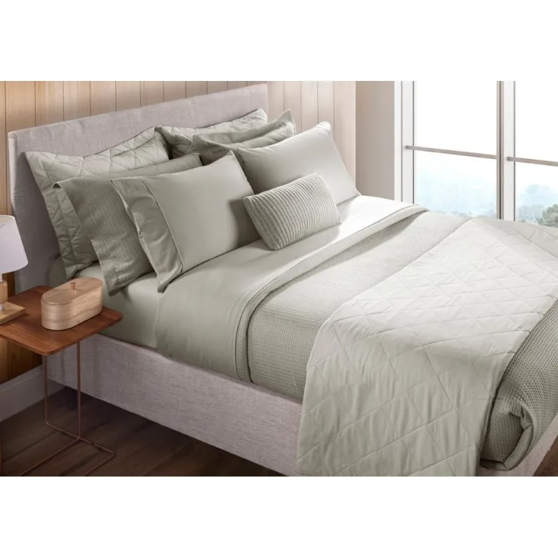 Jogo De Cama Cedros 3 Peças 150 Fios Com Vivo Casal Bege Becadecor