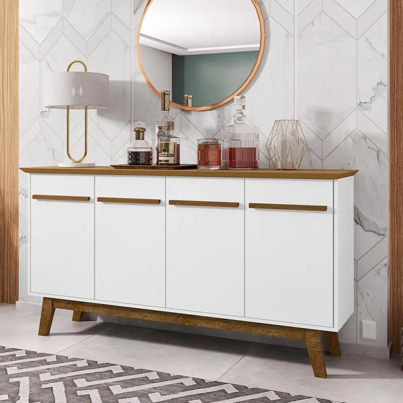Aparador Buffet Decorativo Magno B02 Cinamomo Branco - Lyam Decor - Lyam Decor - Móveis