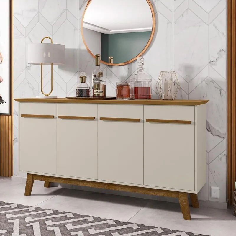 Aparador Buffet Decorativo Magno B02 Cinamomo Off White - Lyam Decor - Lyam Decor - Móveis