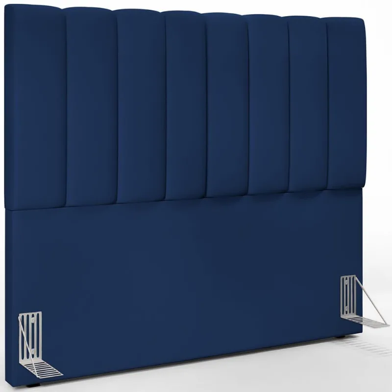 Cabeceira Cama Box Casal 140 cm Dália W01 Suede Azul Marinho - Lyam Decor - Lyam Decor