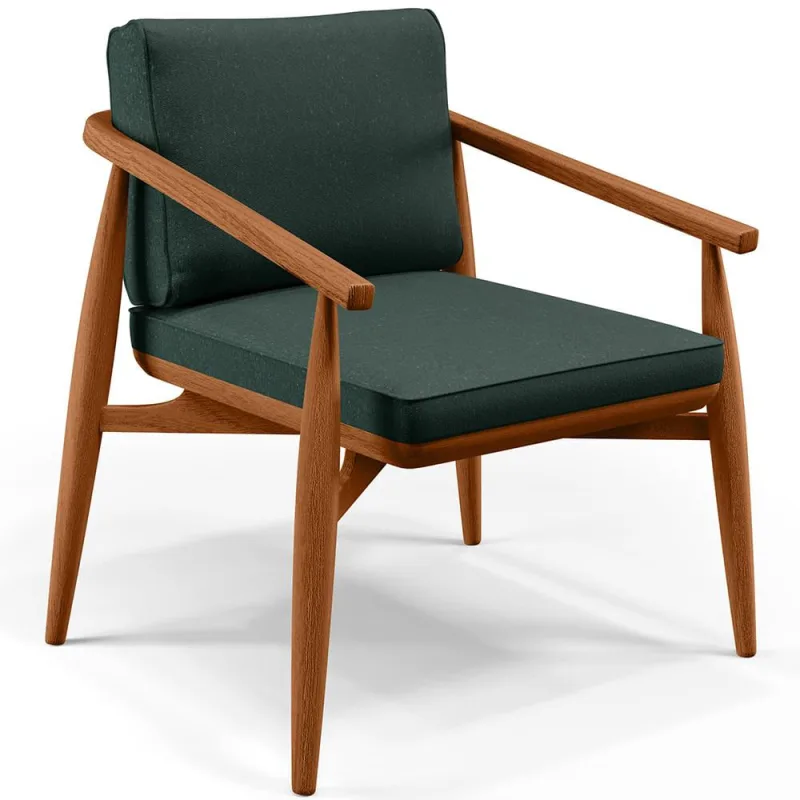 Poltrona Decorativa Sala de Estar com Cintas de Corano Lavínia B04 Linho Verde Musgo - Lyam Decor - Lyam Decor