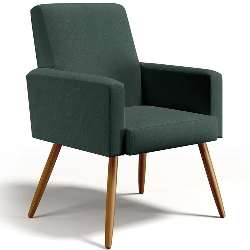 Poltrona Maria Linho Verde Musgo - Lyam Decor