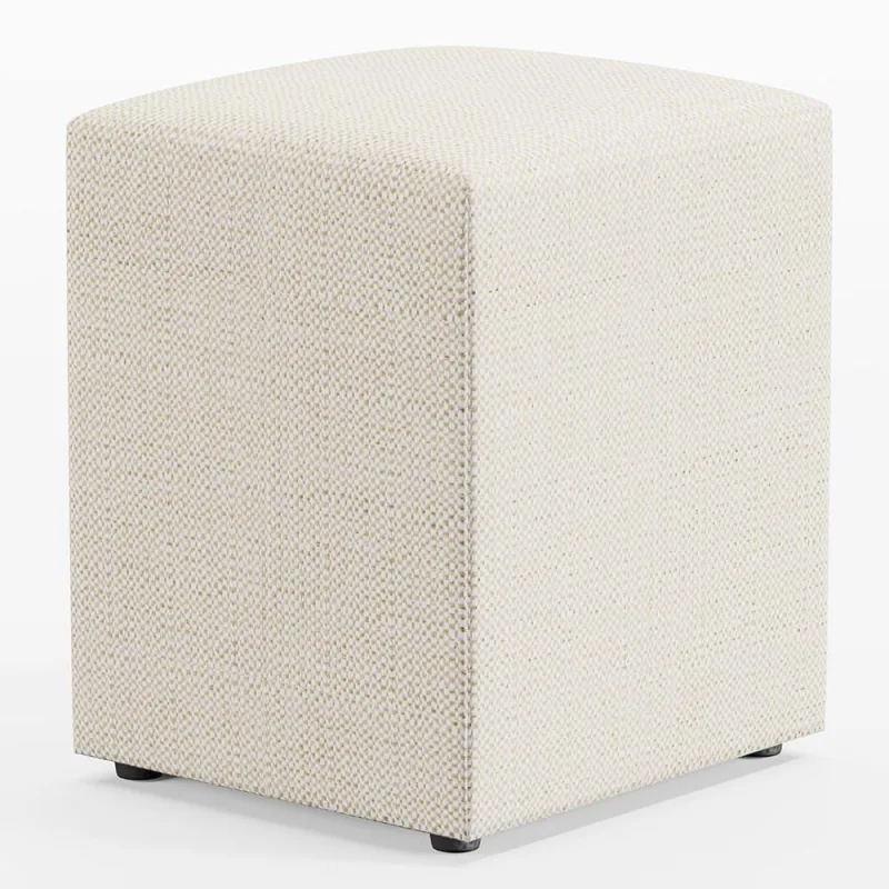 Puff Quadrado Decorativo L02 Sala de Estar Linho Champagne - Lyam Decor - Lyam Decor