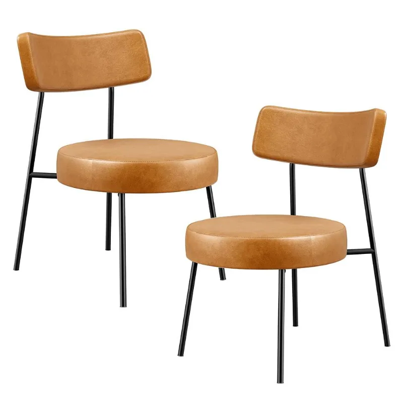 Kit 02 Poltronas Decorativas Para Sala De Estar Base Fixa Londres F01 Couríssimo Whisky - Lyam Decor - Lyam Decor