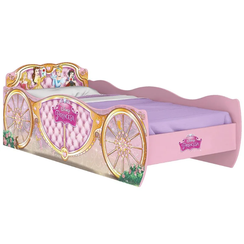 Cama Infantil Com Proteção Lateral Quarto Fantasy P04 Rosa - Lyam Decor - Lyam Decor