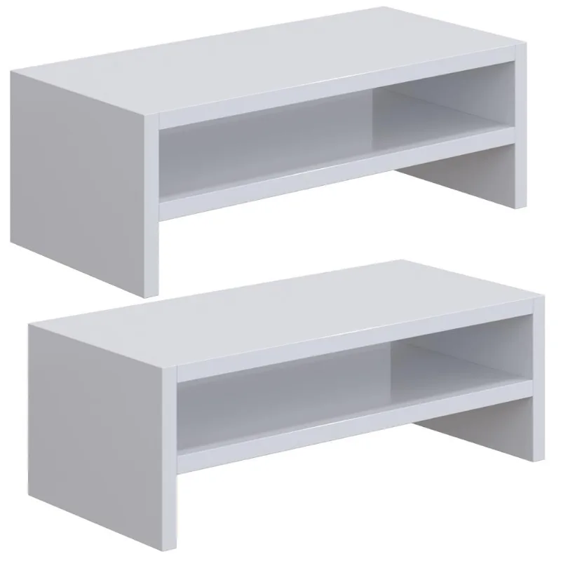 Kit 02 Suportes Stand Para Monitores Mesa Escritório Home Office Lap L03 Branco - Lyam Decor - Lyam Decor