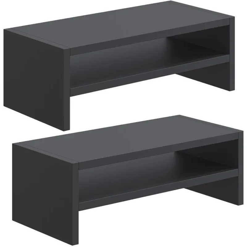 Kit 2 Suportes Stand Para Monitores Mesa Escritório Preto - Lyam Decor - Informática