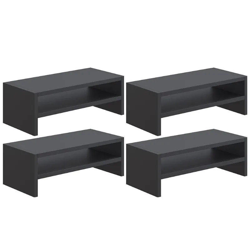 Kit 04 Suportes Stand Para Monitores Mesa Escritório Home Office Lap L03 Preto - Lyam Decor - Lyam Decor