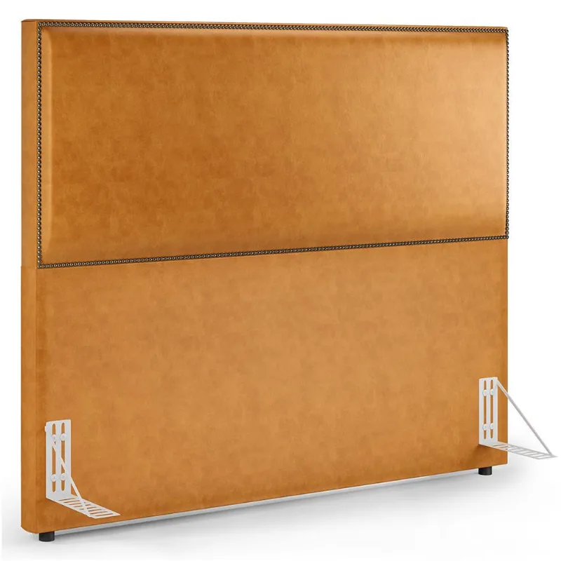 Cabeceira Box Casal Com Tachas 160 cm Vicenza L02 Couríssimo Whisky - Lyam Decor - Lyam Decor