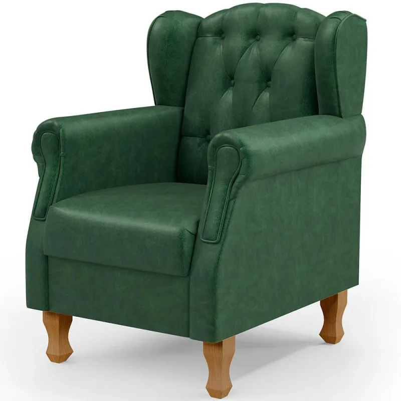 Poltrona Decorativa Para Sala De Estar Yara P02 Facto Verde Musgo - Lyam Decor - Lyam Decor - Móveis