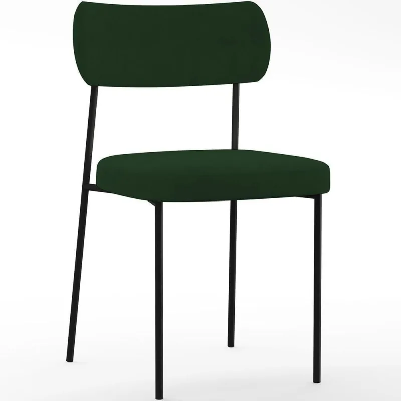 Cadeira Sala De Jantar L02 Suede Verde Musgo - Lyam Decor