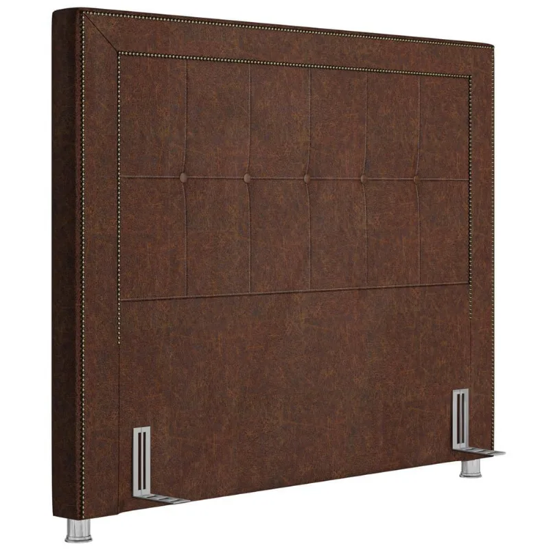Cabeceira Cama Box Casal 140 cm P05 Atenas Corino Marrom - Lyam Decor - Lyam Decor