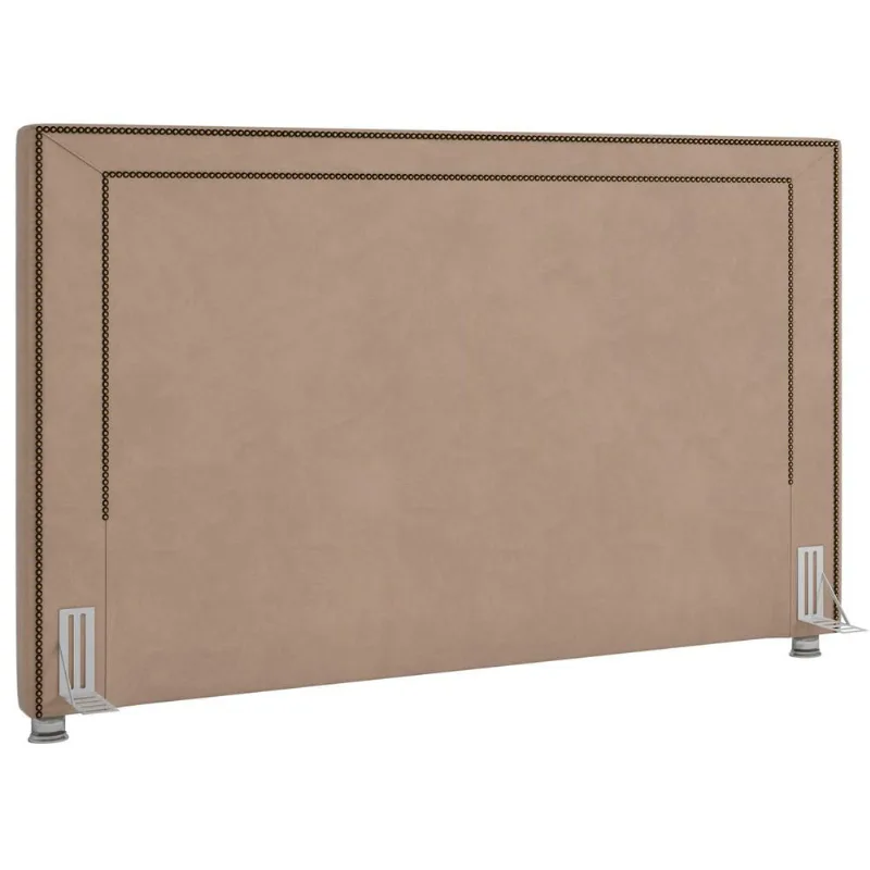 Cabeceira Cama Box Casal King 195 cm P05 Berlim Veludo Bege - Lyam Decor - Lyam Decor