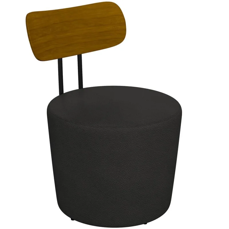 Poltrona Para Sala De Estar Decorativa Base Fixa Luara M03 Couríssimo Preto - Lyam Decor - Lyam Decor - Móveis