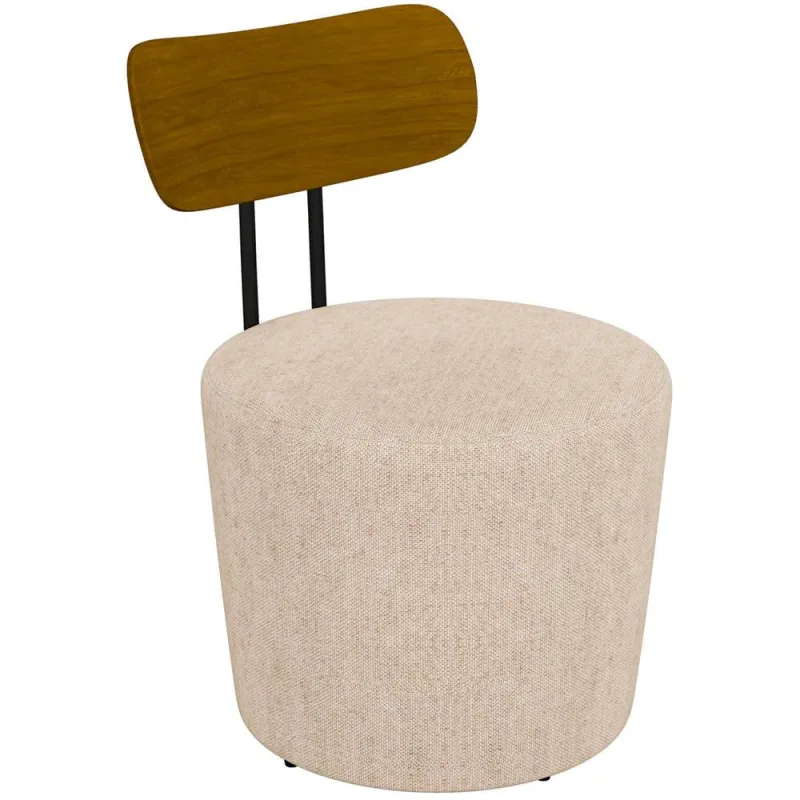 Poltrona Para Sala De Estar Decorativa Base Fixa Luara M03 Linho Cru - Lyam Decor - Lyam Decor