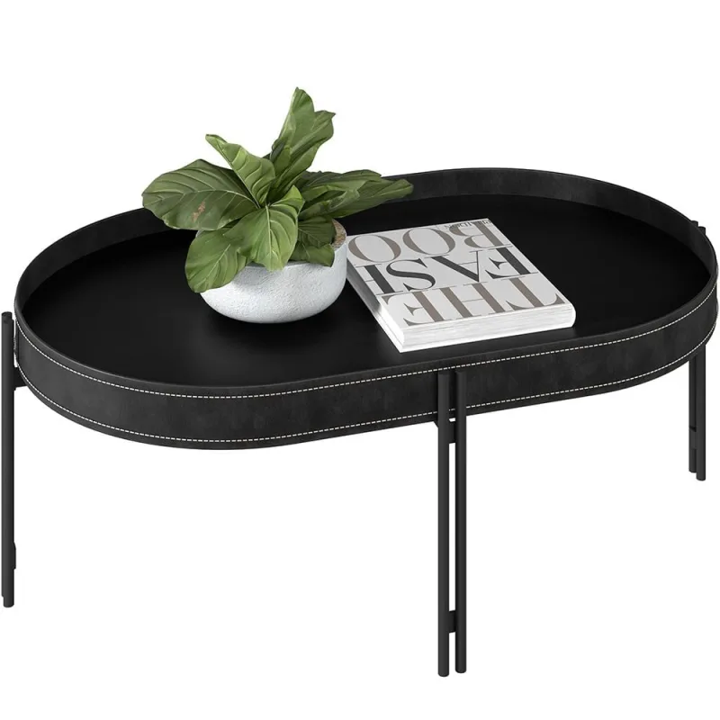 Mesa de Centro Decorativo Para Sala de Estar Industrial Nord L05 Preto - Lyam Decor - Lyam Decor - Móveis